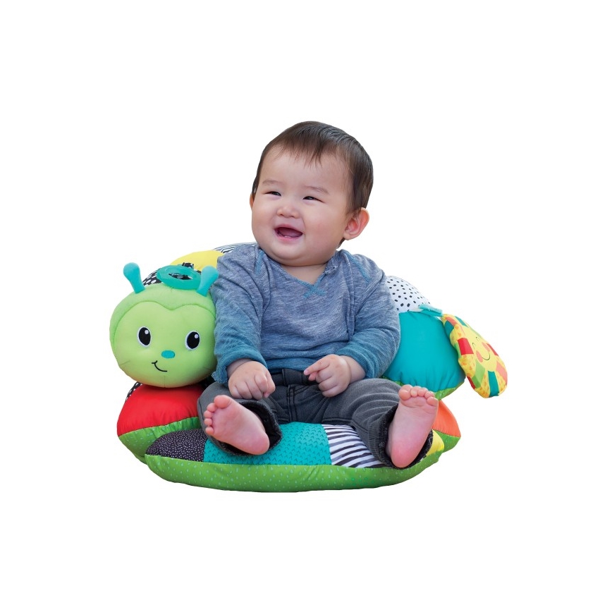 Infantino - Cuscino per l'ora del pancino per bambini 2in1 caterpillar