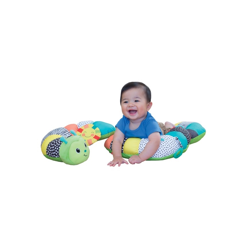 Infantino - Cuscino per l'ora del pancino per bambini 2in1 caterpillar