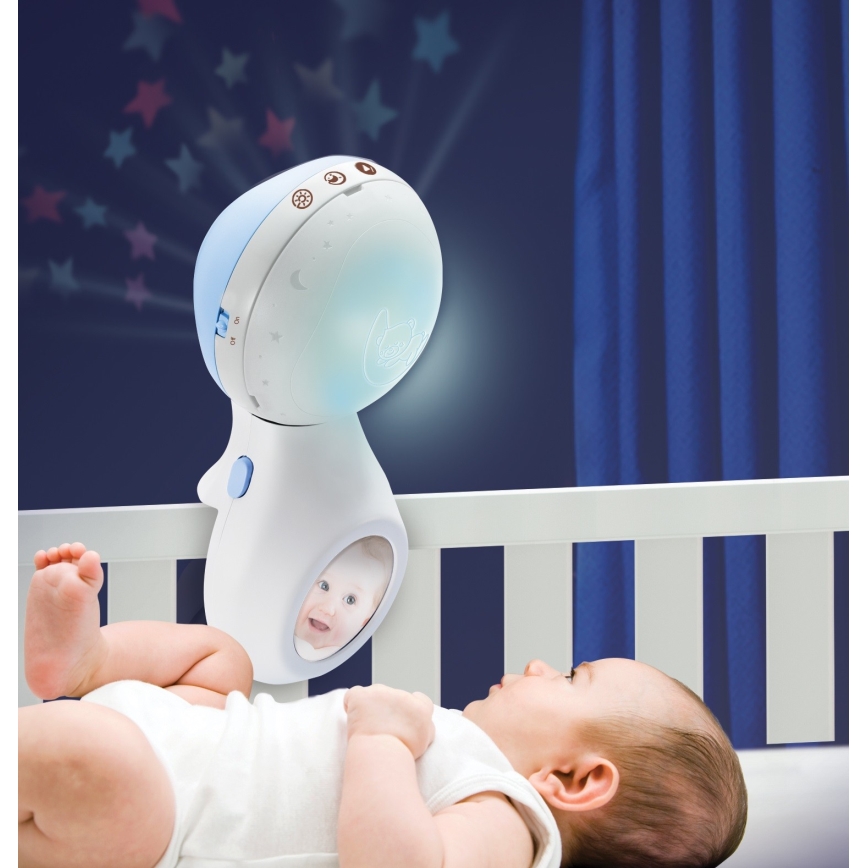 Infantino - Giostrina musicale 3 in 1 per culla con telecomando 3xAAA blu