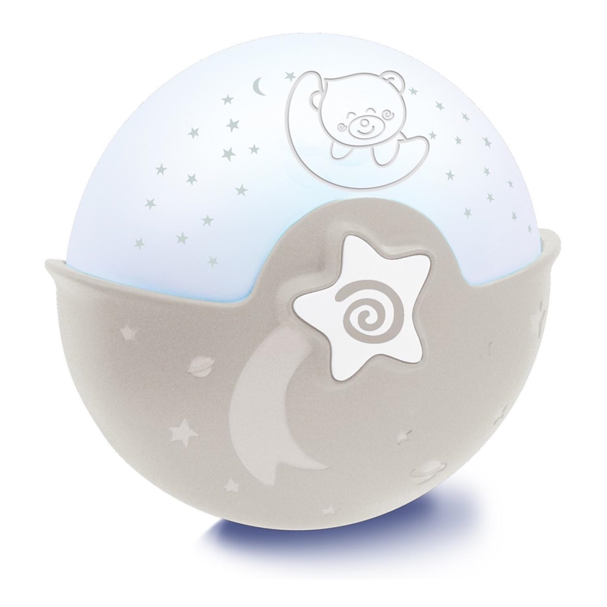 Infantino- Lampada per bambini piccola con proiettore 3xAA grigio