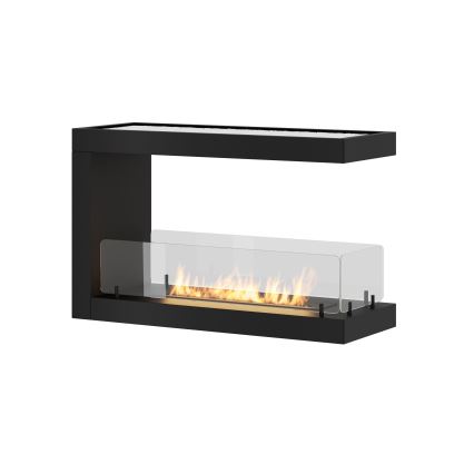 InFire - Caminetto BIO ad angolo 80x50 cm 3kW bifacciale