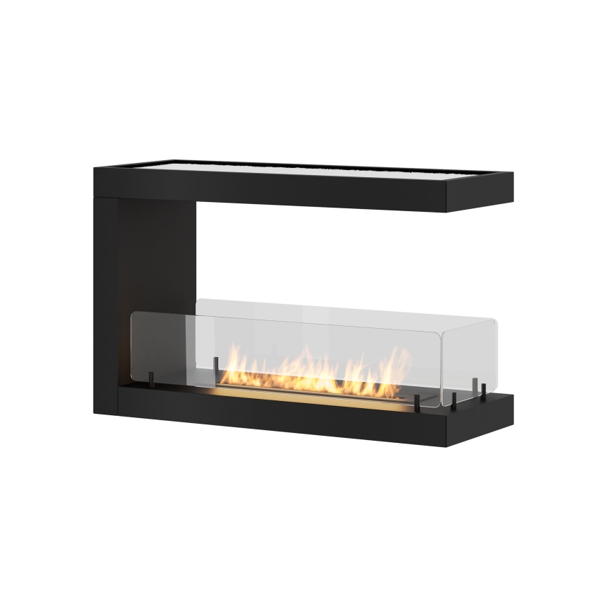 InFire - Caminetto BIO ad angolo 80x50 cm 3kW bifacciale