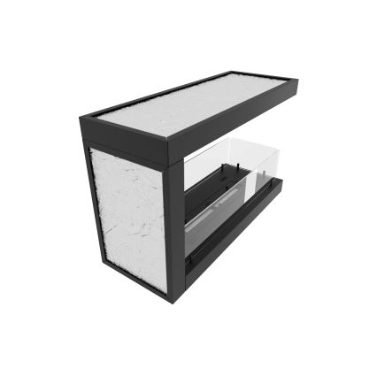 InFire - Caminetto BIO ad angolo 80x50 cm 3kW bifacciale