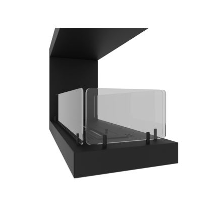 InFire - Caminetto BIO ad angolo 80x50 cm 3kW bifacciale