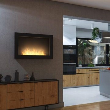 InFire - Caminetto BIO da parete 100x56 cm 3kW nero