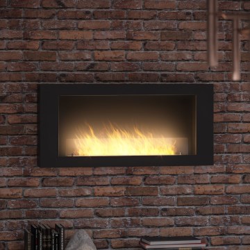InFire - Caminetto BIO da parete 120x56 cm 3kW nero