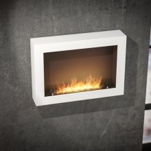 InFire - Caminetto BIO da parete 80x56 cm 3kW bianco