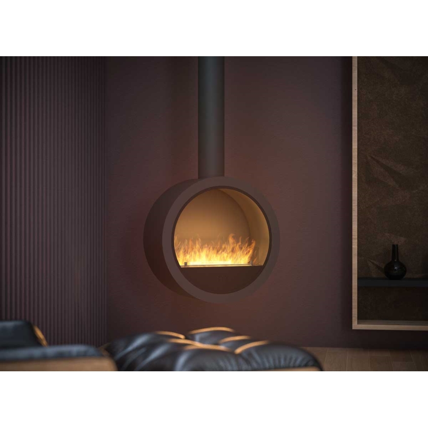 InFire - Caminetto BIO sospeso d. 70 centimetri 3kW nero