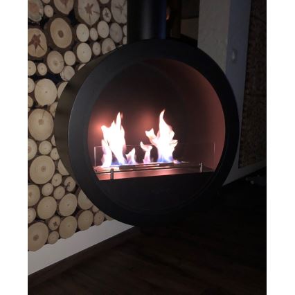 InFire - Caminetto BIO sospeso d. 70 centimetri 3kW nero