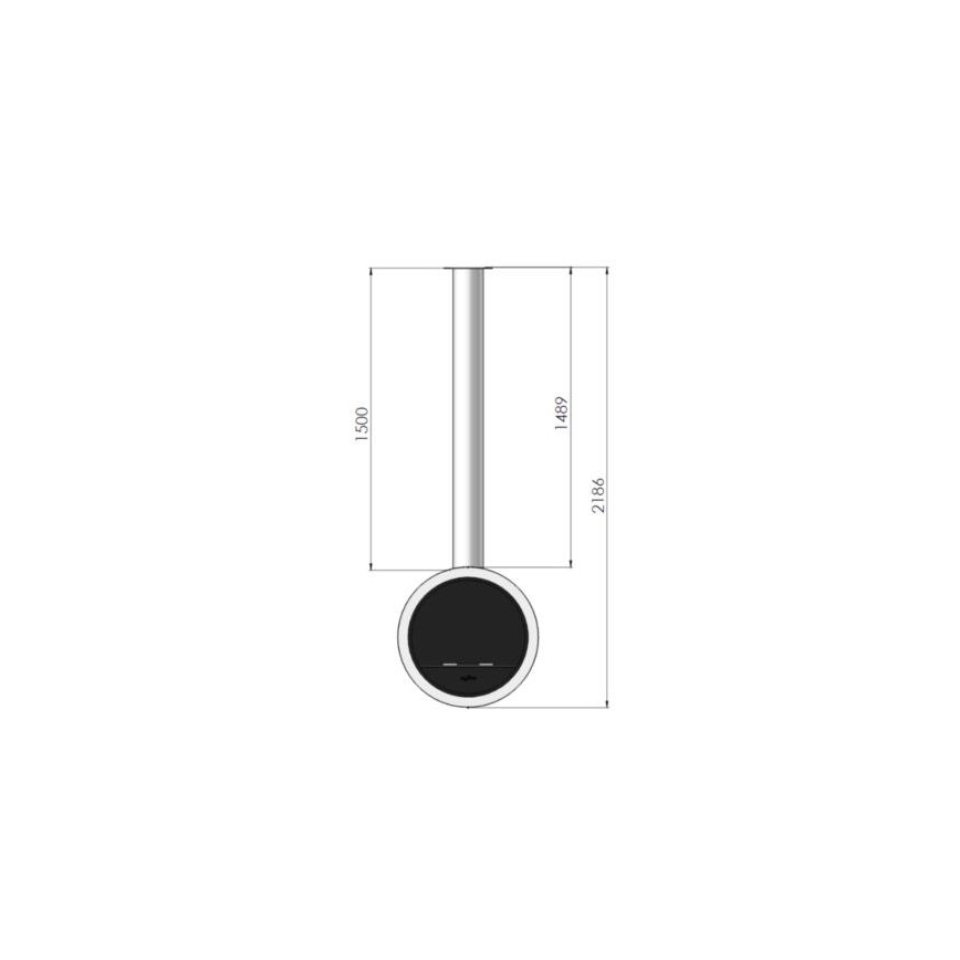InFire - Caminetto BIO sospeso d. 70 centimetri 3kW nero