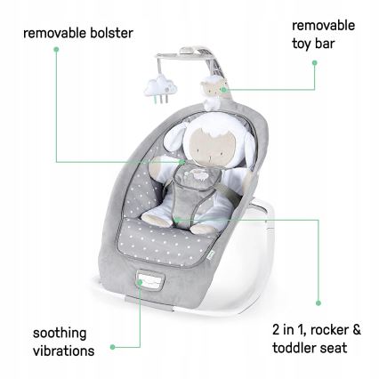 Ingenuity - Altalena per bambini con melodia CUDDLE LAMB