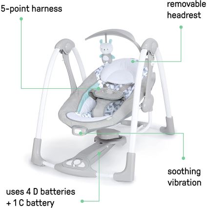 Ingenuity - Baby altalena vibrante con melodia 2in1 RAYLAN