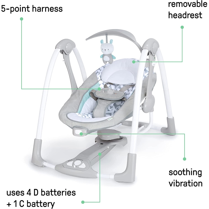 Ingenuity - Baby altalena vibrante con melodia 2in1 RAYLAN