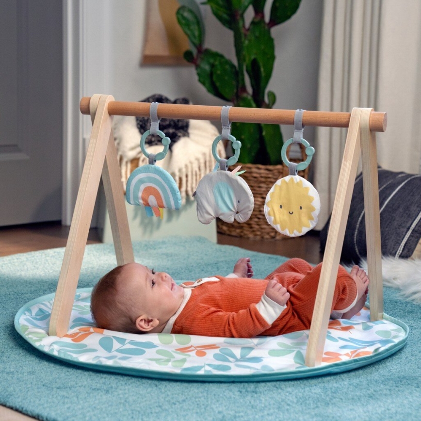 Ingenuity - Coperta per bambini per giocare con trapezio di legno SOLE VALLEY