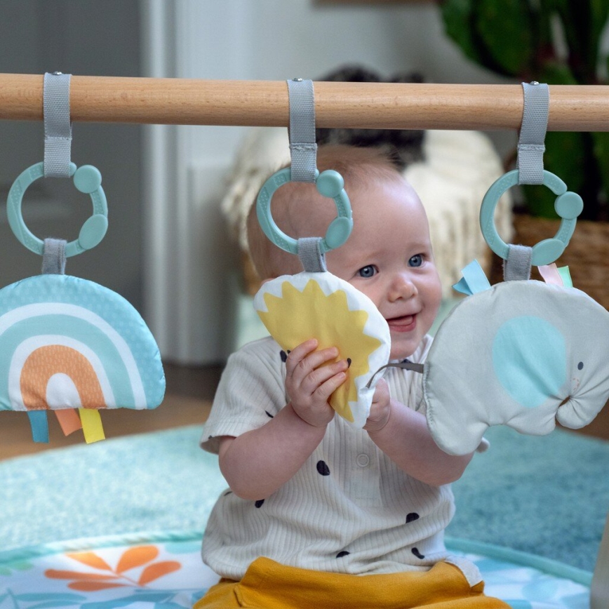 Ingenuity - Coperta per bambini per giocare con trapezio di legno SOLE VALLEY
