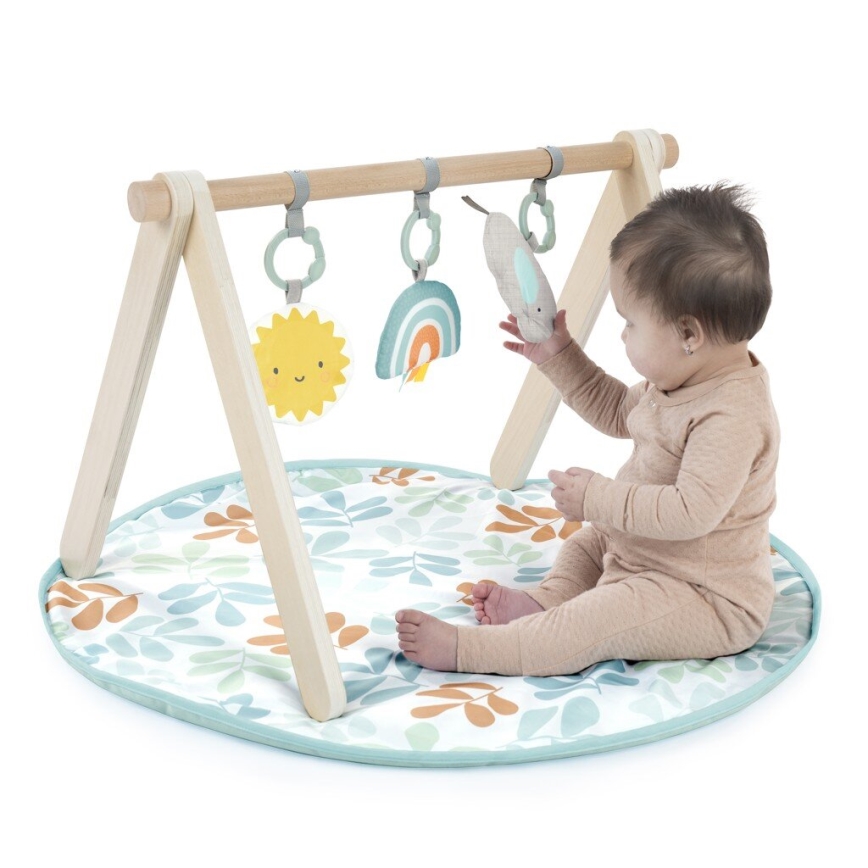 Ingenuity - Coperta per bambini per giocare con trapezio di legno SOLE VALLEY