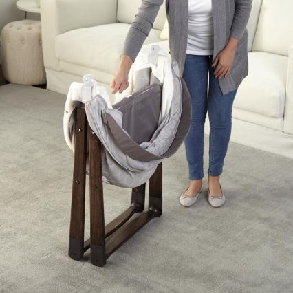 Ingenuity - Culla a dondolo per bambini CARRINGTON grigio/marrone