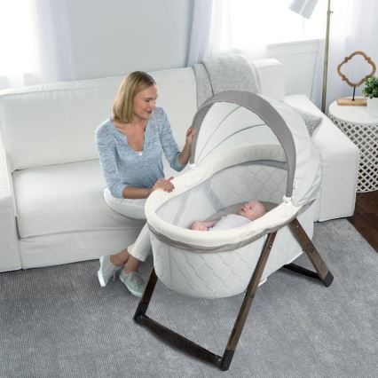 Ingenuity - Culla a dondolo per bambini CARRINGTON grigio/marrone