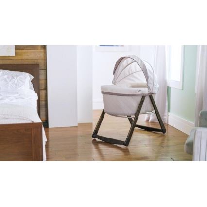 Ingenuity - Culla a dondolo per bambini CARRINGTON grigio/marrone