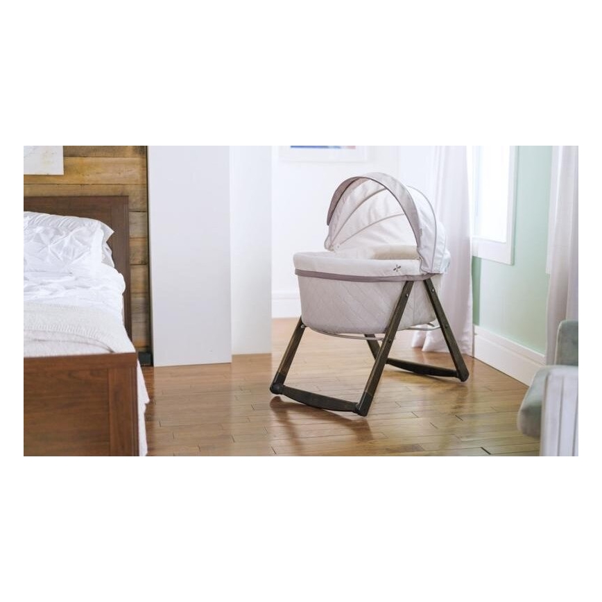 Ingenuity - Culla a dondolo per bambini CARRINGTON grigio/marrone