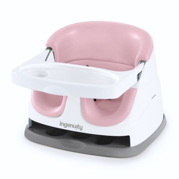 Ingenuity - Cuscino rialzante 2 in 1 per sedia da pranzo BABY BASE rosa