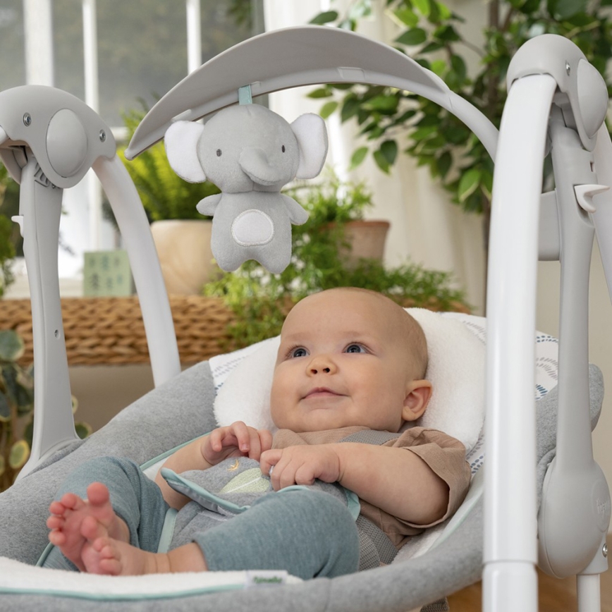 Ingenuity - Dondolo vibrante per bambini con melodia 2in1 SWELL 4xD + 1xC