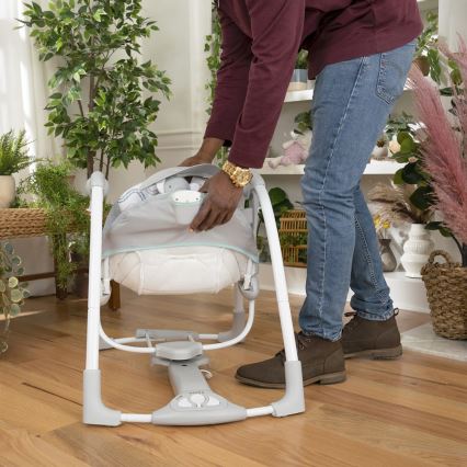 Ingenuity - Dondolo vibrante per bambini con melodia 2in1 SWELL 4xD + 1xC