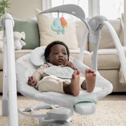Ingenuity - Dondolo vibrante per bambini con melodia 2in1 WIMBERLY 4xD + 1xC