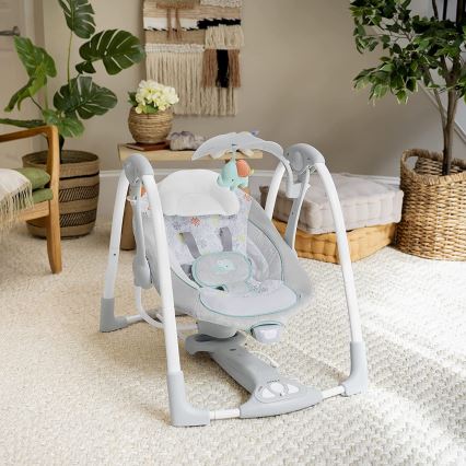 Ingenuity - Dondolo vibrante per bambini con melodia 2in1 WIMBERLY 4xD + 1xC