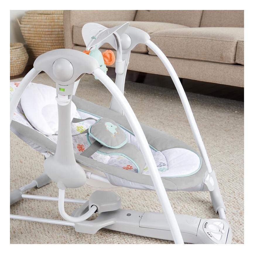 Ingenuity - Dondolo vibrante per bambini con melodia 2in1 WIMBERLY 4xD + 1xC