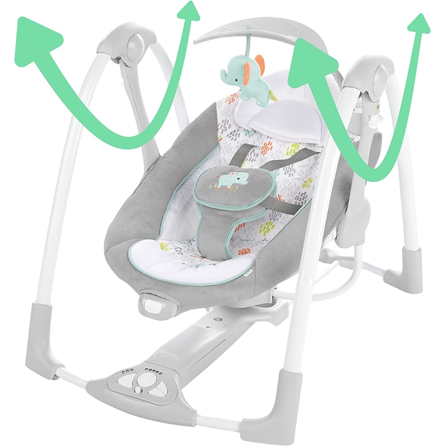Ingenuity - Dondolo vibrante per bambini con melodia 2in1 WIMBERLY 4xD + 1xC