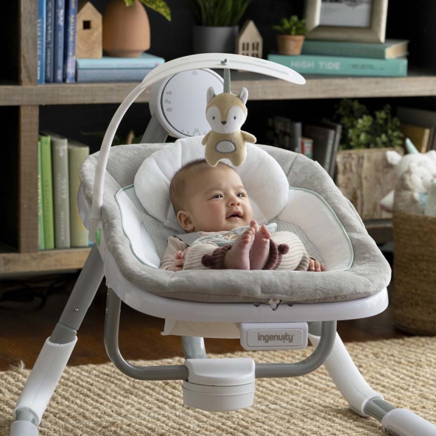 Ingenuity - Dondolo vibrante per bambini con melodia ANYWAY SWAY RAY 4xLR14