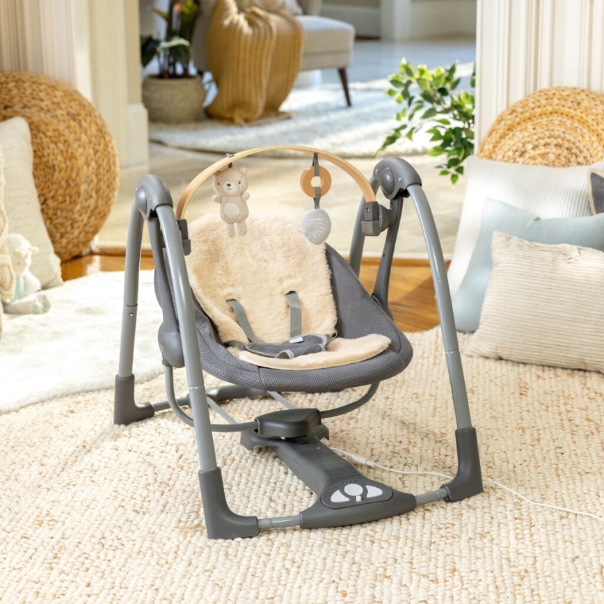 Ingenuity - Dondolo vibrante per bambini con melodia EVERY SEASON 3xC grigio