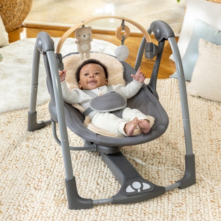 Ingenuity - Dondolo vibrante per bambini con melodia EVERY SEASON 3xC grigio