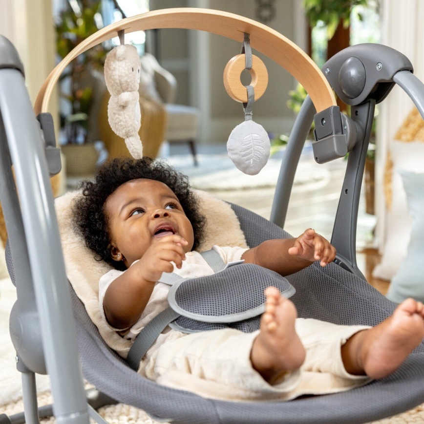 Ingenuity - Dondolo vibrante per bambini con melodia EVERY SEASON 3xC grigio