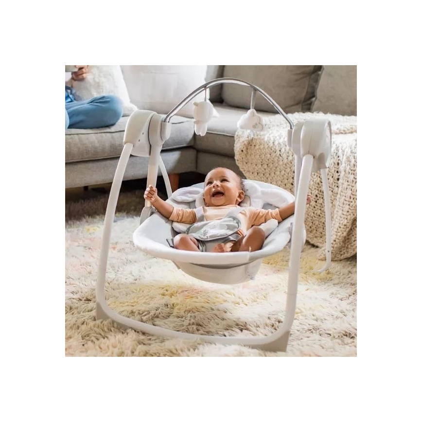 Ingenuity - Per bambini altalena con melodia CUDDLE LAMB 4xLR14