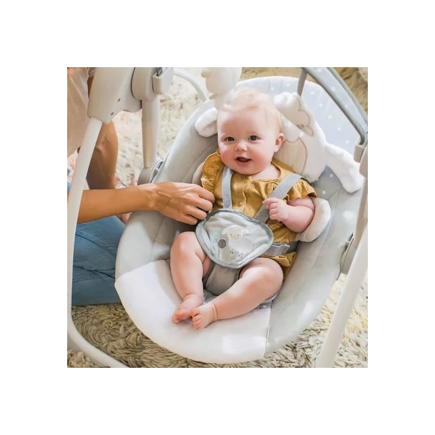 Ingenuity - Per bambini altalena con melodia CUDDLE LAMB 4xLR14