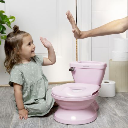 Ingenuity - Vasino per bambini con funzione sonora MY SIZE, rosa, 2x AAA