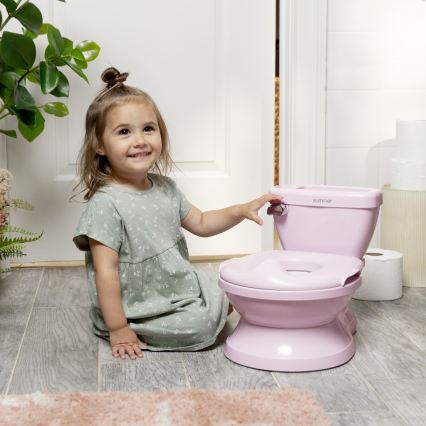 Ingenuity - Vasino per bambini con funzione sonora MY SIZE, rosa, 2x AAA