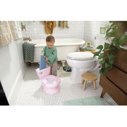 Ingenuity - Vasino per bambini con funzione sonora MY SIZE, rosa, 2x AAA