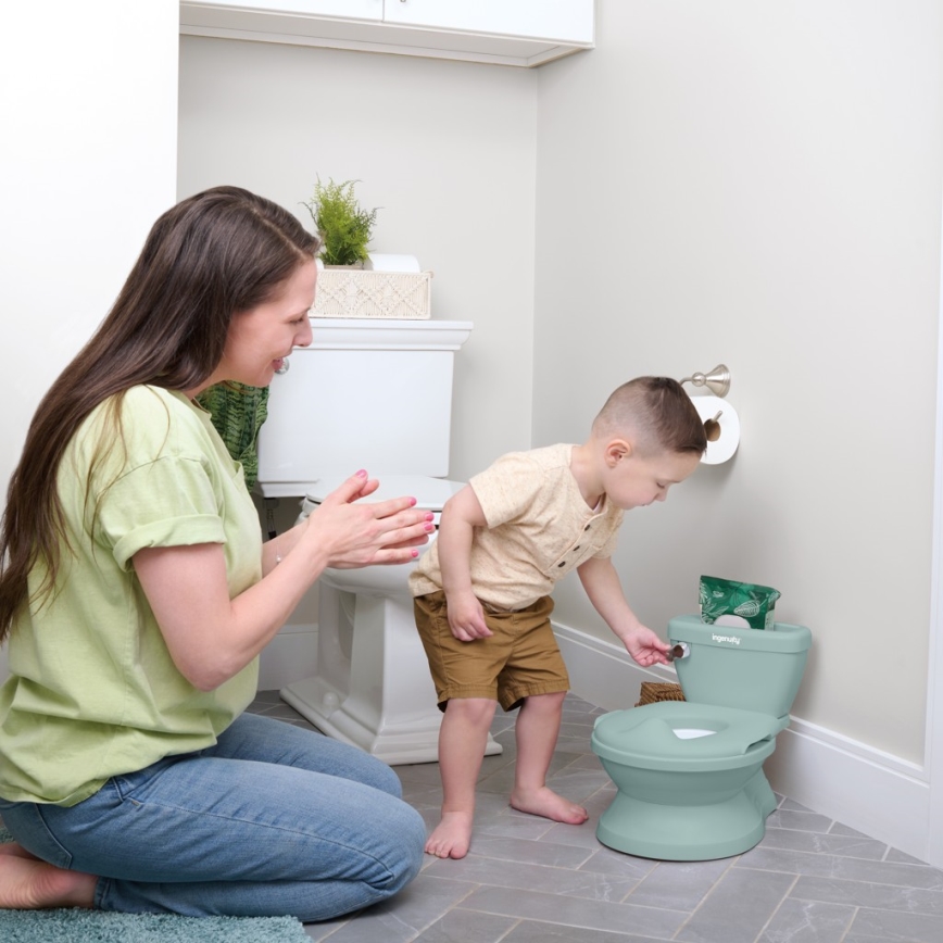 Ingenuity - Vasino per bambini MY SIZE con suoni, verde, 2xAAA