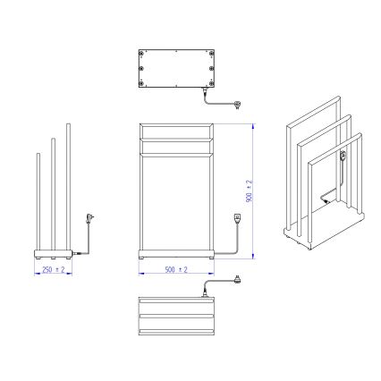 Instal Projekt - Scaldasalviette elettrico MOBE 105W 90x50 cm bianco