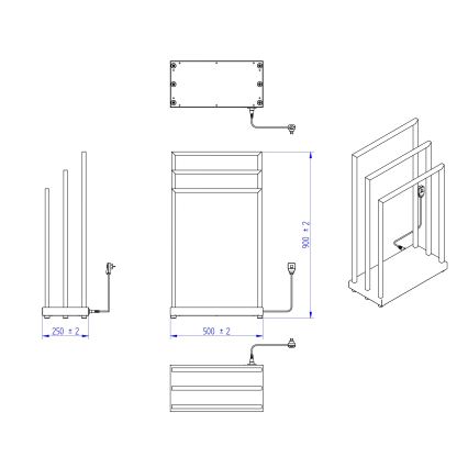 Instal Projekt - Scaldasalviette elettrico MOBE 105W 90x50 cm nero