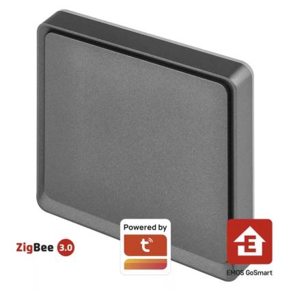 Interruttore 1 bottone GoSmart 1xCR2430 Tuya nero