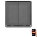 Interruttore 2 bottoni GoSmart 1xCR2430 Tuya nero