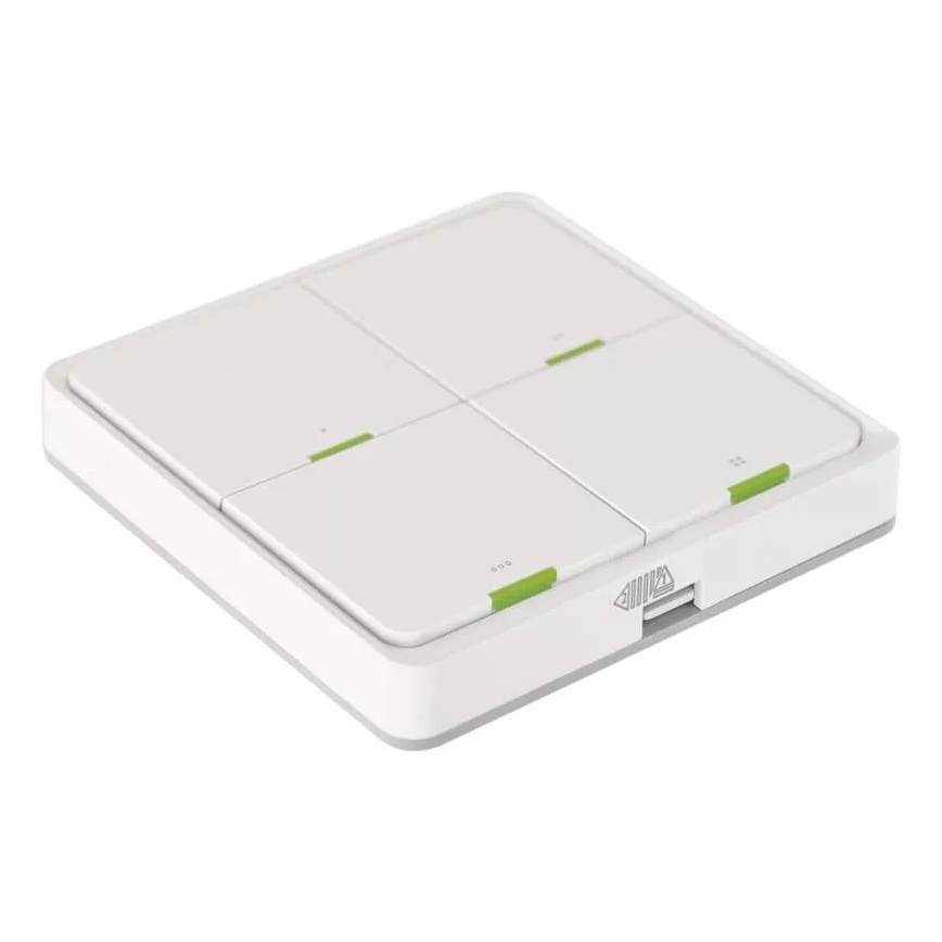 Interruttore 4 bottoni GoSmart 1xCR2430 Tuya bianco