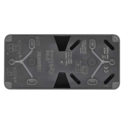 Interruttore alternante con presa 250V/16A IP55