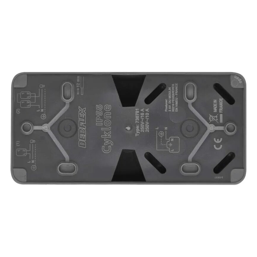 Interruttore alternante con presa 250V/16A IP55