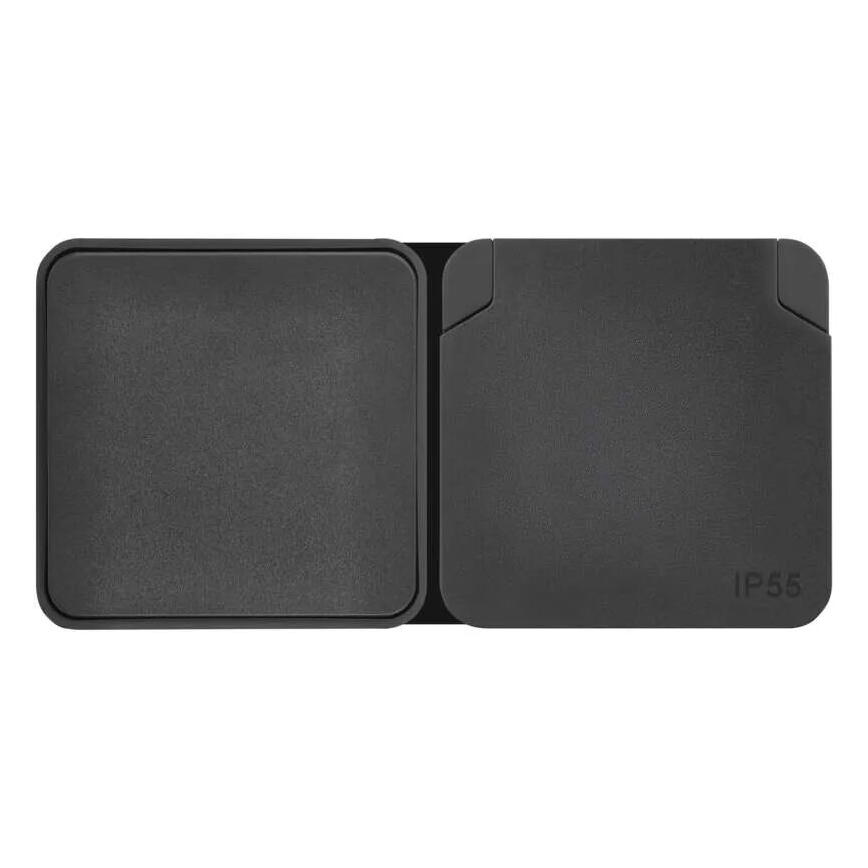 Interruttore alternante con presa 250V/16A IP55