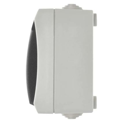 Interruttore alternante no 6 con presa 250V/16A IP44 grigio